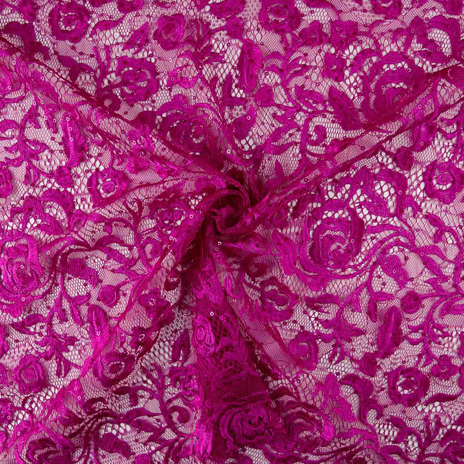 Magenta Rosa Blonda mit Pailletten Mini - Ribes y Casals