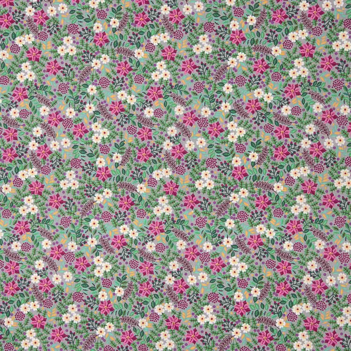 Popeline Jardin Silvestre Grau - Ribes y Casals