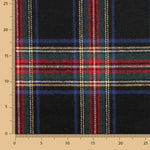 Mouflon-Stoffrest mit Karos in Schwarz, Rot und Blau – verschiedene Maße x Breite 150 cm - Ribes y Casals