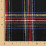Mouflon-Stoffrest mit Karos in Schwarz, Rot und Blau – verschiedene Maße x Breite 150 cm - Ribes y Casals