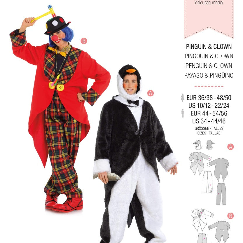Schnittmuster Burda 2415 Pinguin und Clown - Ribes y Casals