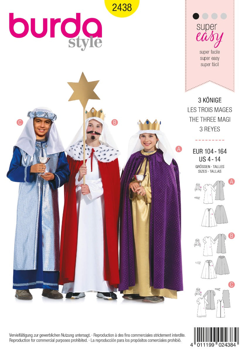 Schnittmuster Burda 2438 Heilige Drei Könige - Ribes y Casals