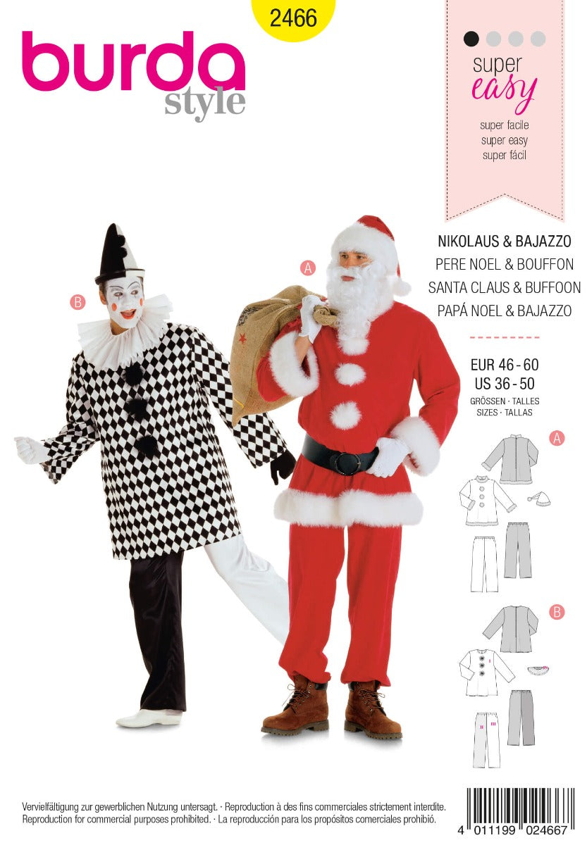 Schnittmuster Burda 2466 Weihnachtsmann - Ribes y Casals