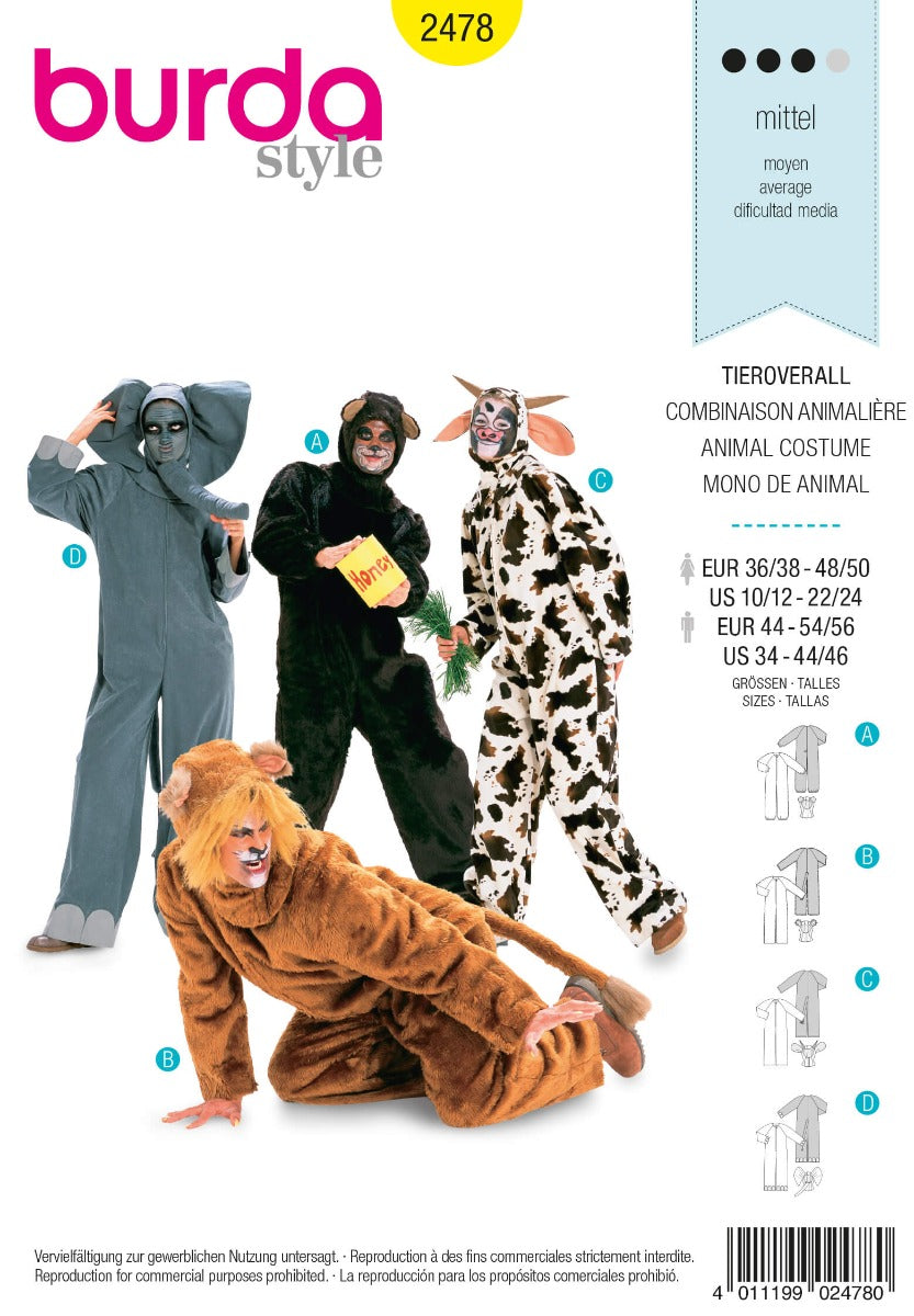 Schnittmuster Burda 2478 Tierischer Jumpsuit - Ribes y Casals