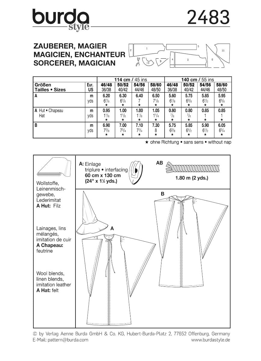 Schnittmuster Burda 2483 Mago - Ribes y Casals