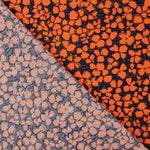 Krepp Viskose Floral Retro Orange - Ribes y Casals