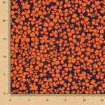 Krepp Viskose Floral Retro Orange - Ribes y Casals