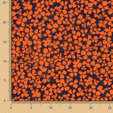 Krepp Viskose Floral Retro Orange - Ribes y Casals