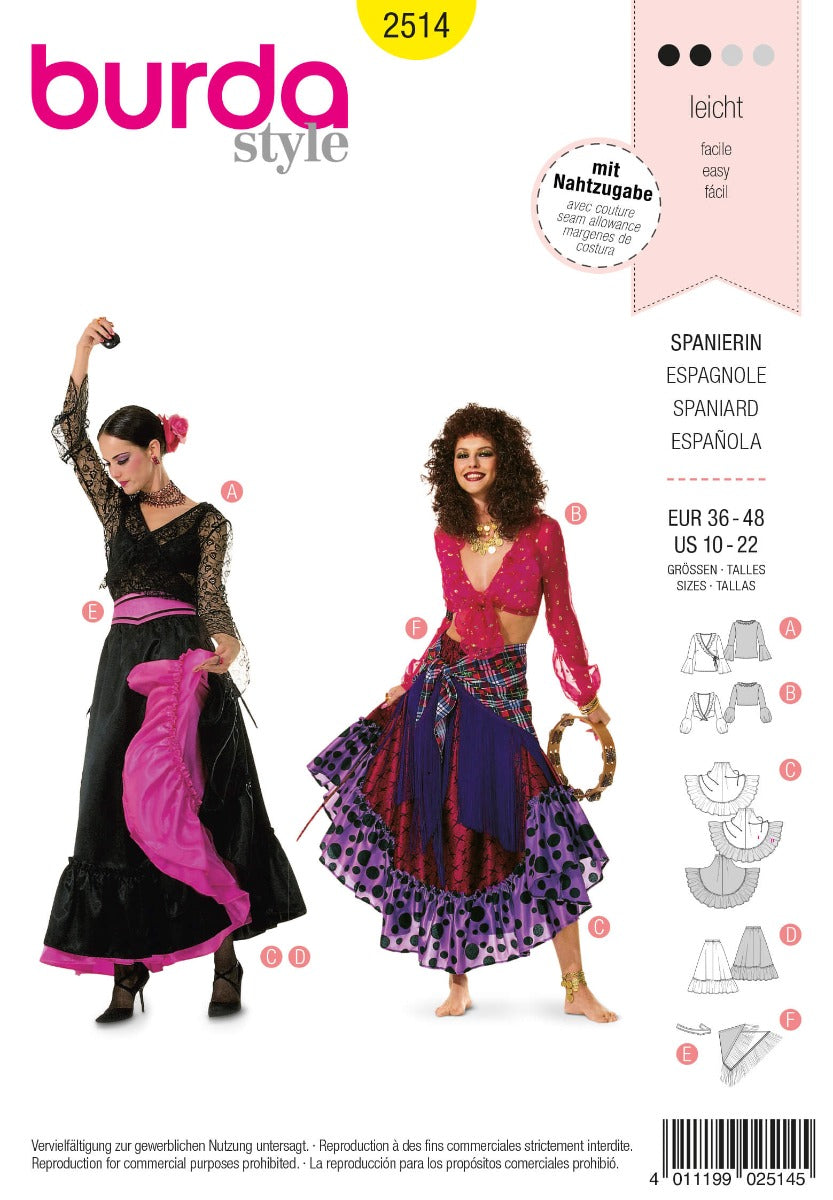 Schnittmuster Burda 2514 Spanisch - Ribes y Casals