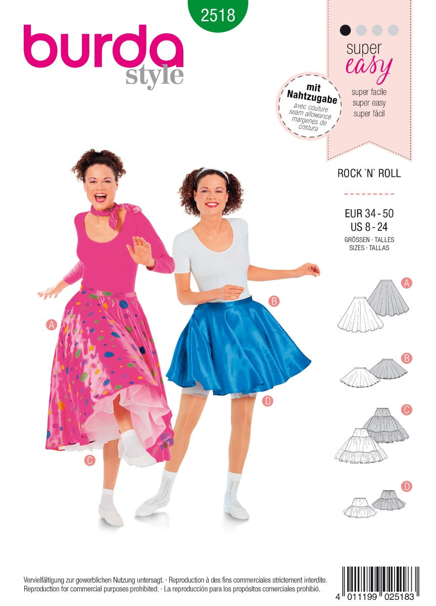 Schnittmuster Burda 2518 Rock'n'Roll - Ribes y Casals