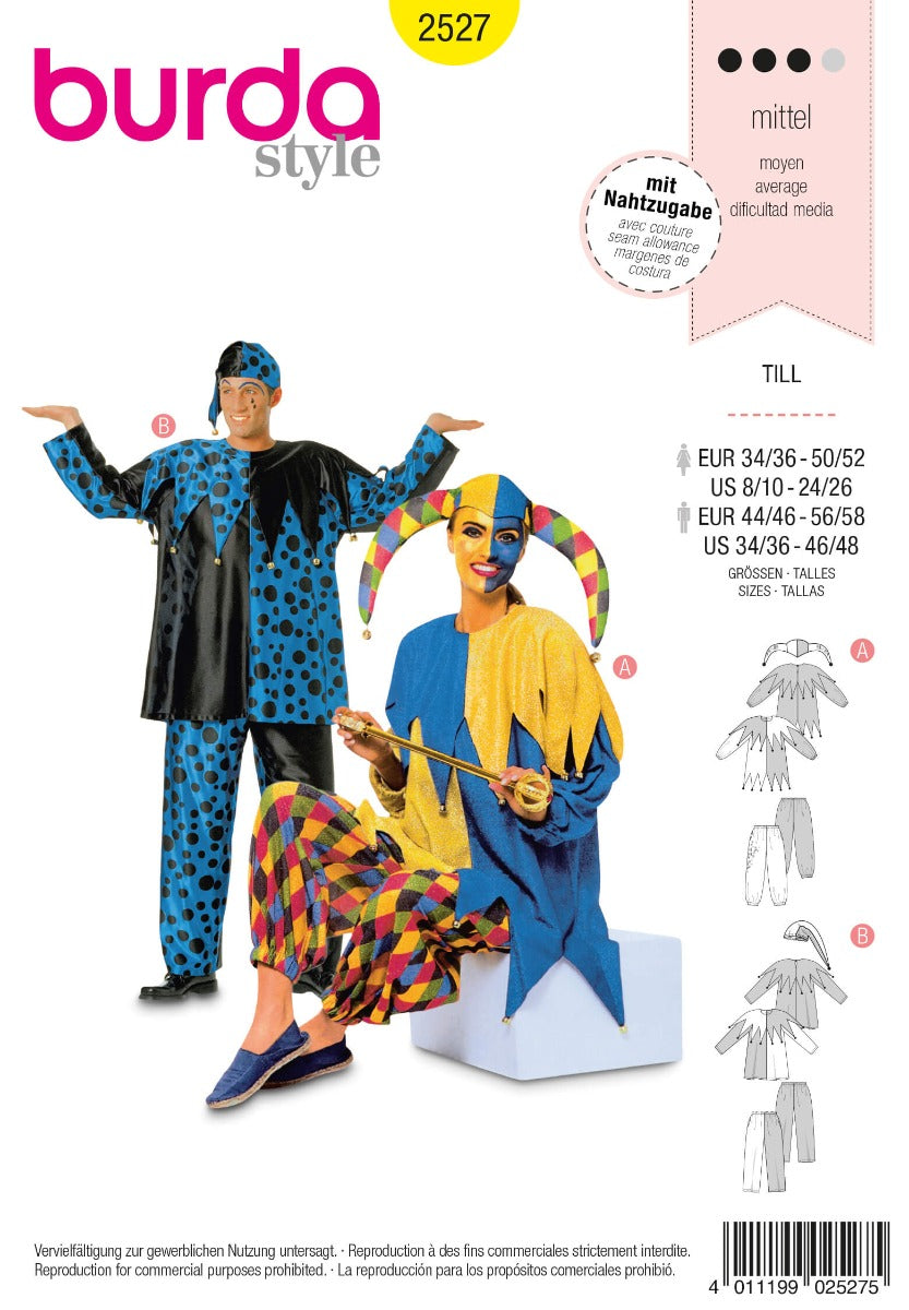 Schnittmuster Burda 2527 Harlekin - Ribes y Casals
