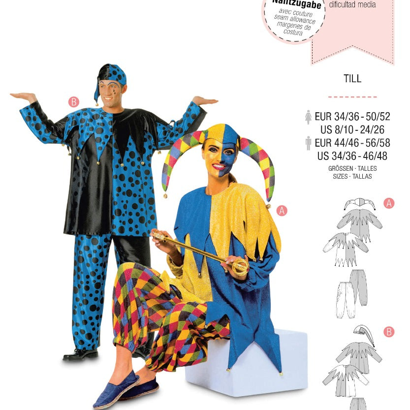 Schnittmuster Burda 2527 Harlekin - Ribes y Casals