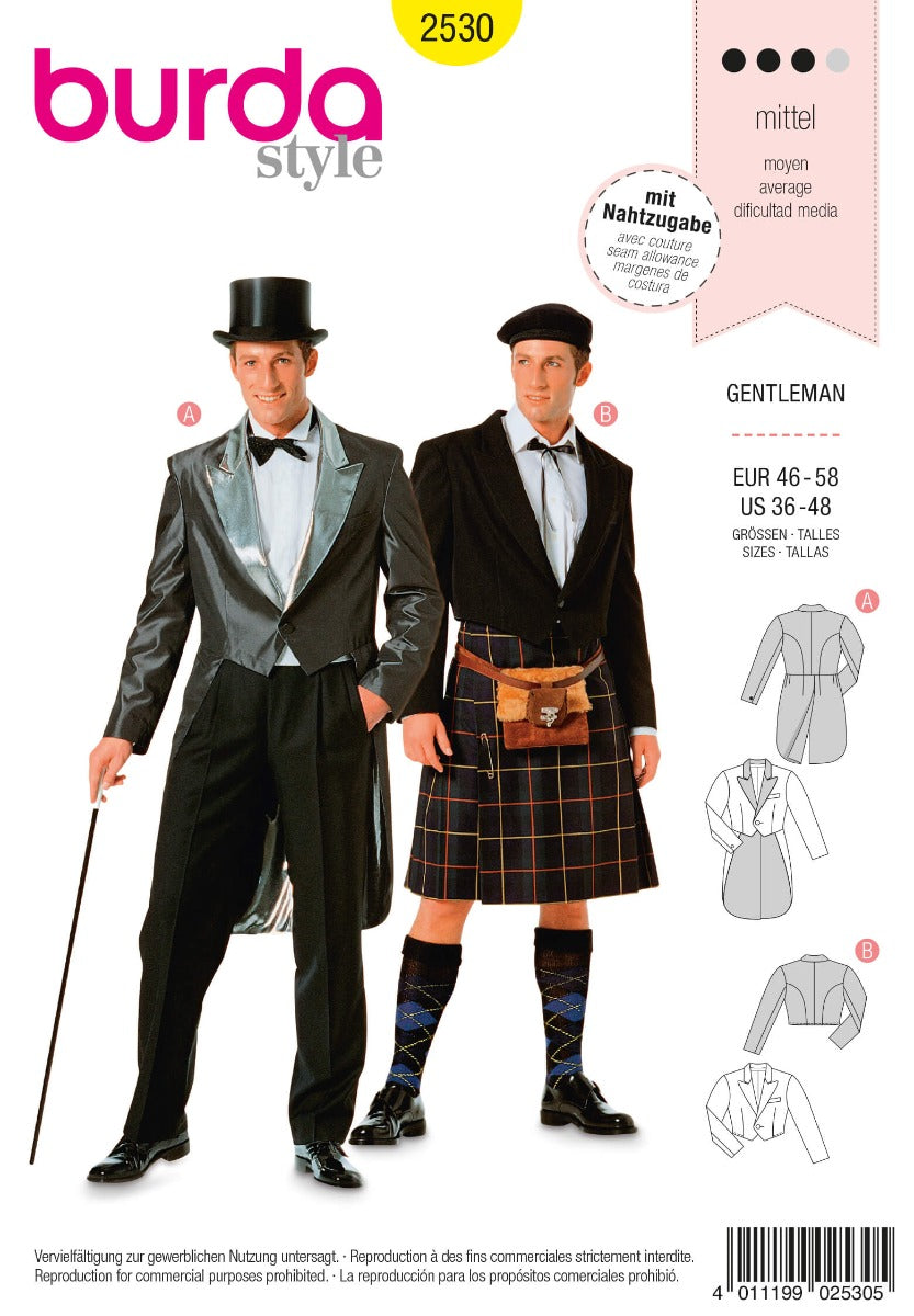 Schnittmuster Burda 2530 Gentleman - Ribes y Casals