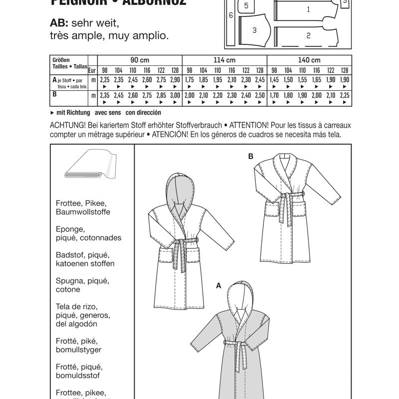 Burda Schnittmuster 2662 Bademantel - Ribes y Casals
