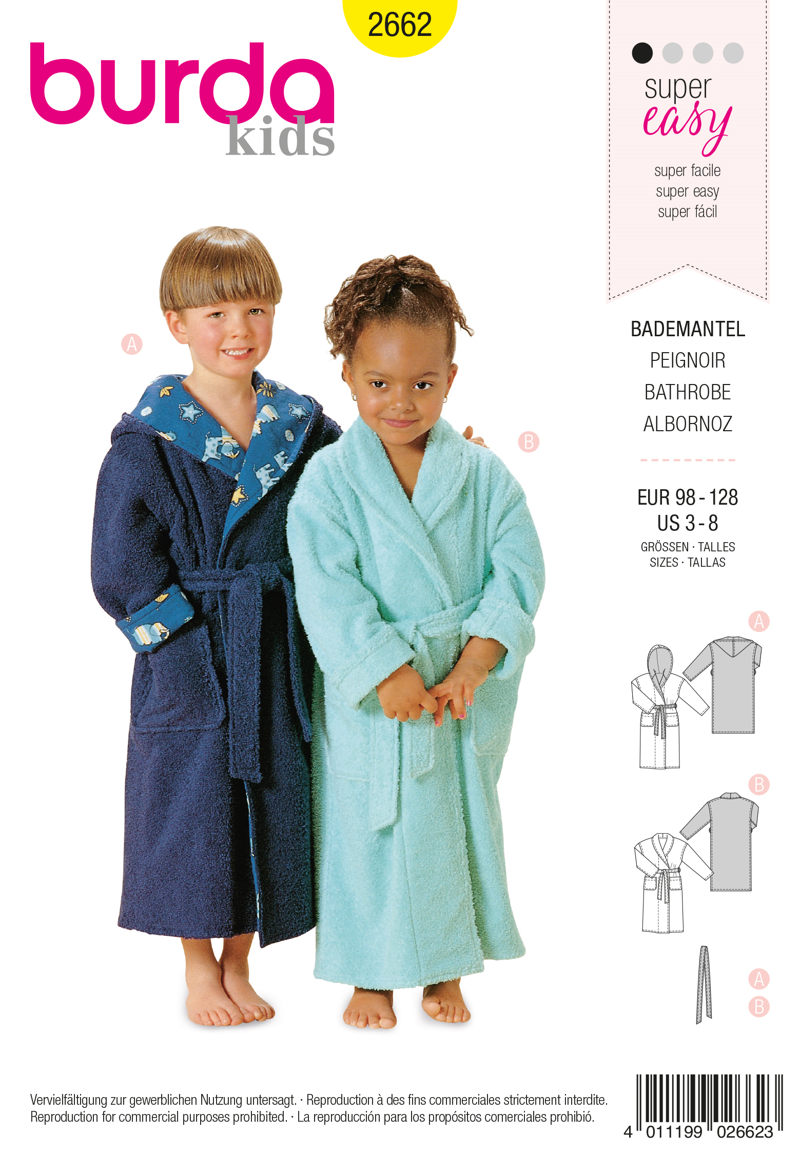 Burda Schnittmuster 2662 Bademantel - Ribes y Casals