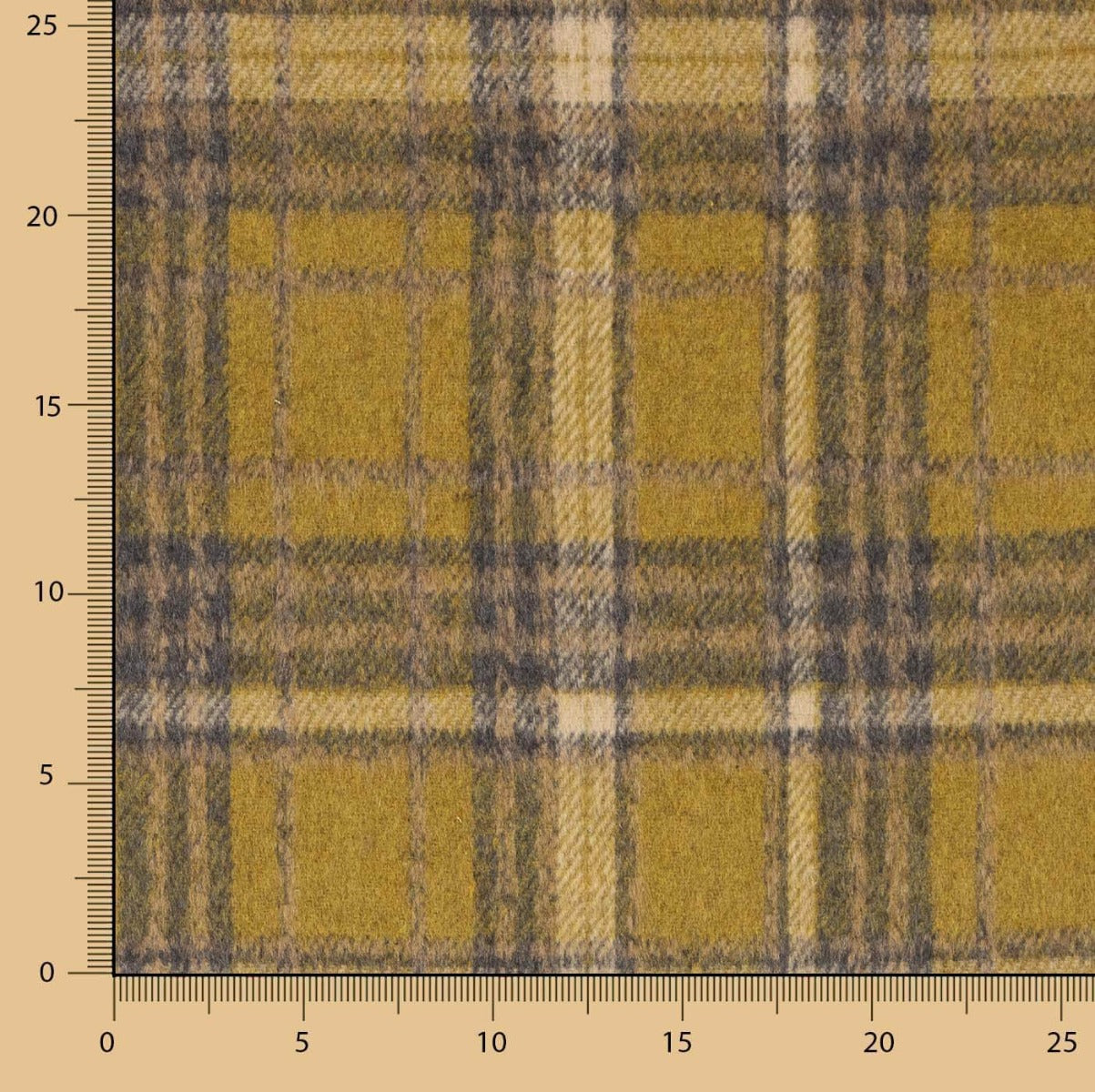 Loden Polyester Kariert Senf - Ribes y Casals