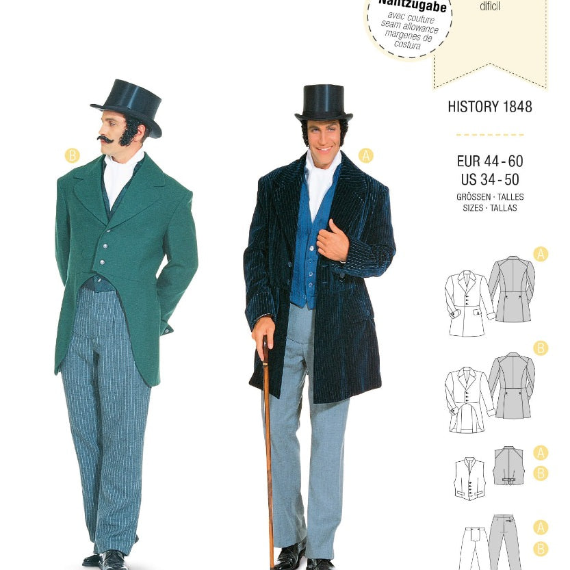 Schnittmuster Burda 2767 Mann Epoca - Ribes y Casals