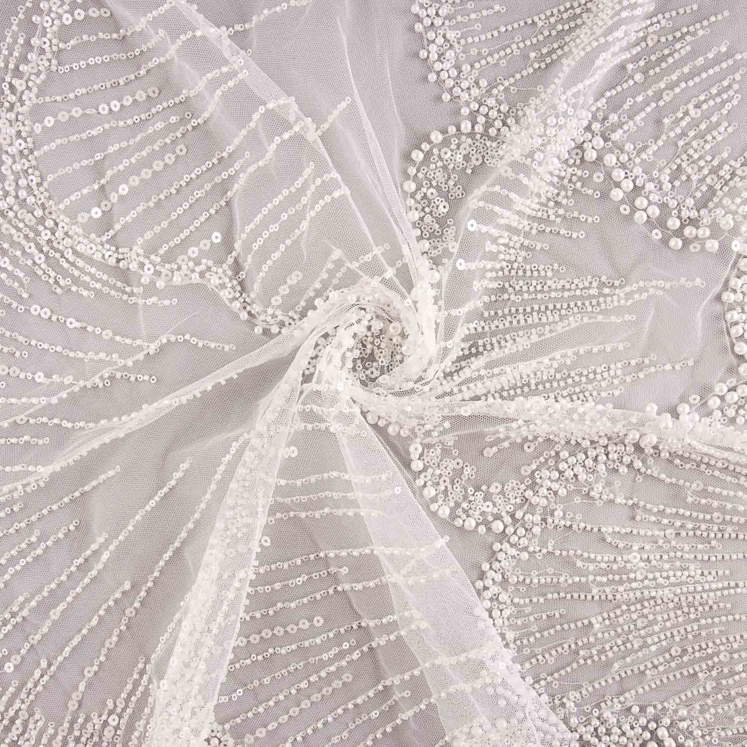 Brautkleid aus weißem Tüll mit Perlenstickerei und Farbverlauf – Elegance - Ribes y Casals