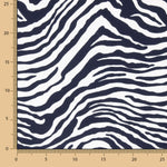 Polyester Pique Zebra Marineblau - Ribes y Casals