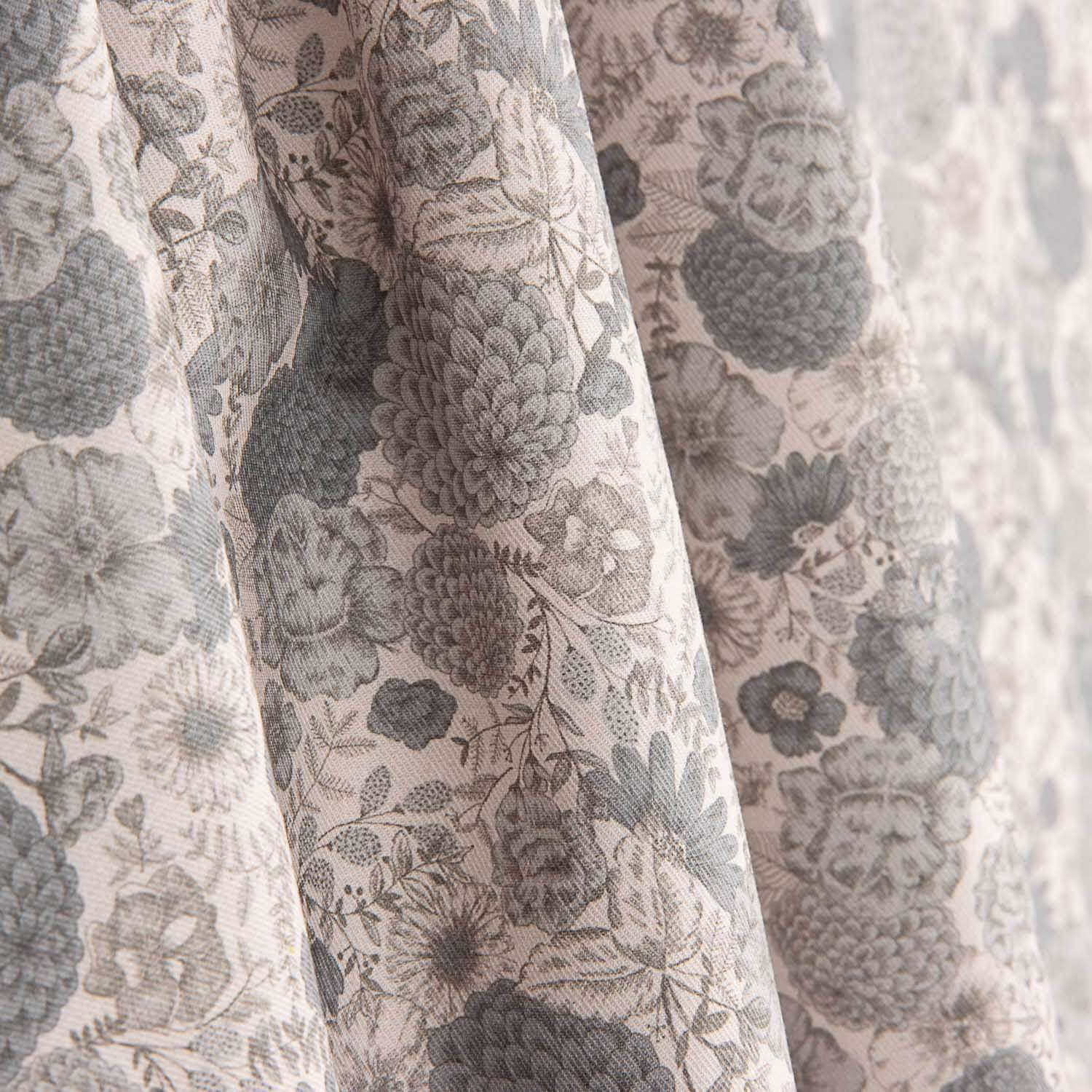 Vintage Floral Baumwolle Popeline Grau - Ribes y Casals