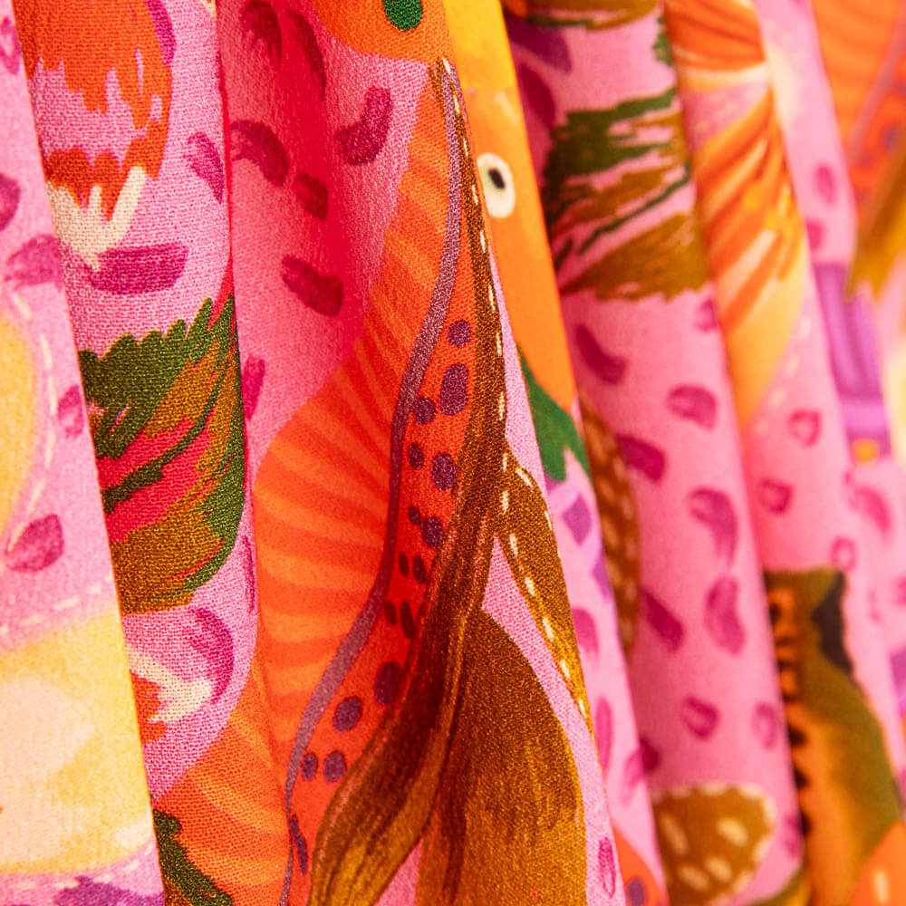 Krepp Viskose Tropic Fuchsia - Ribes y Casals