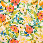 Viskose Blume Aquarell Mehrfarbig - Ribes y Casals