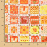 Voile Viskose Mosaik Koralle - Ribes y Casals