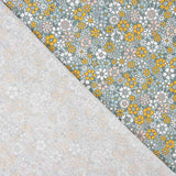 Vintage Senf Baumwolle Popeline Baumwolle Vlies Vintage Blumen - mit Breite 145 cm - Ribes y Casals