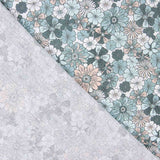 Vintage Wasser Grün Baumwolle Popeline Popeline Blumen Wasser Grün 110 x 145 cm - Ribes y Casals