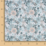 Vintage Wasser Grün Baumwolle Popeline Popeline Blumen Wasser Grün 110 x 145 cm - Ribes y Casals