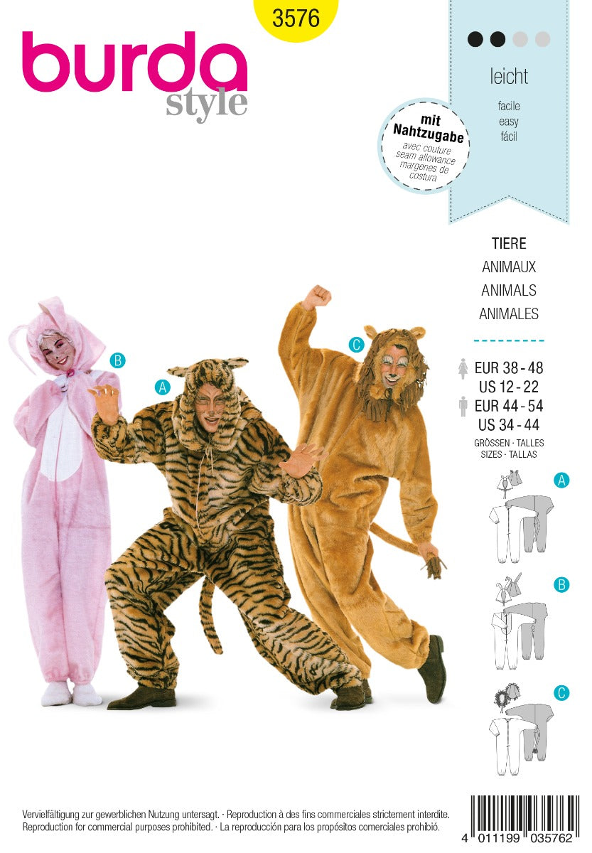 Schnittmuster Burda 3576 Tiere - Ribes y Casals