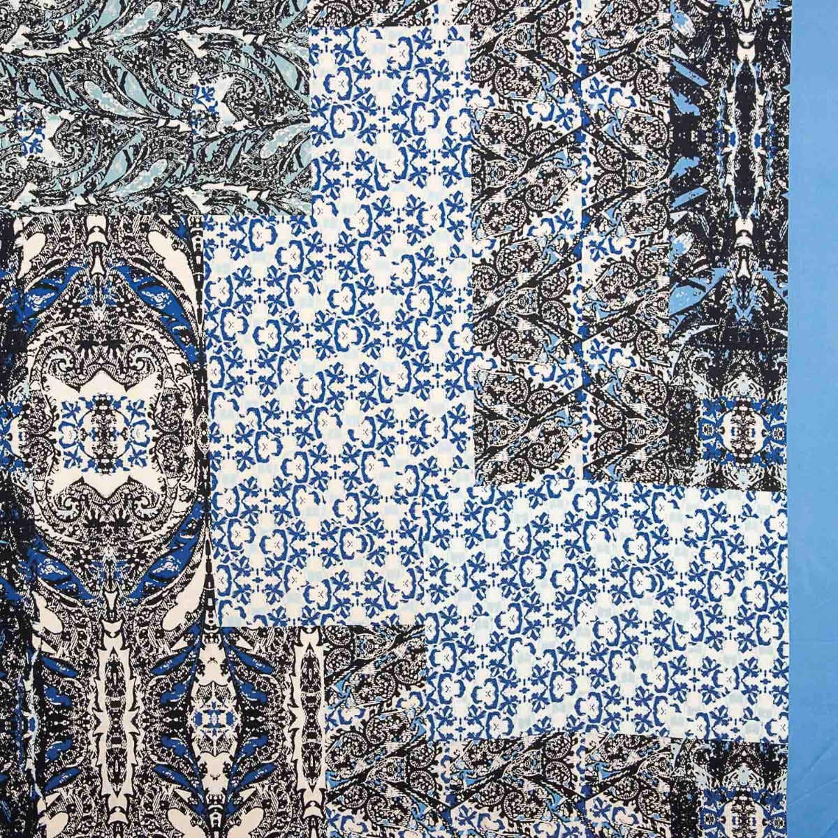 Satin Viskose Bicolour Print Bordüre - Ribes y Casals