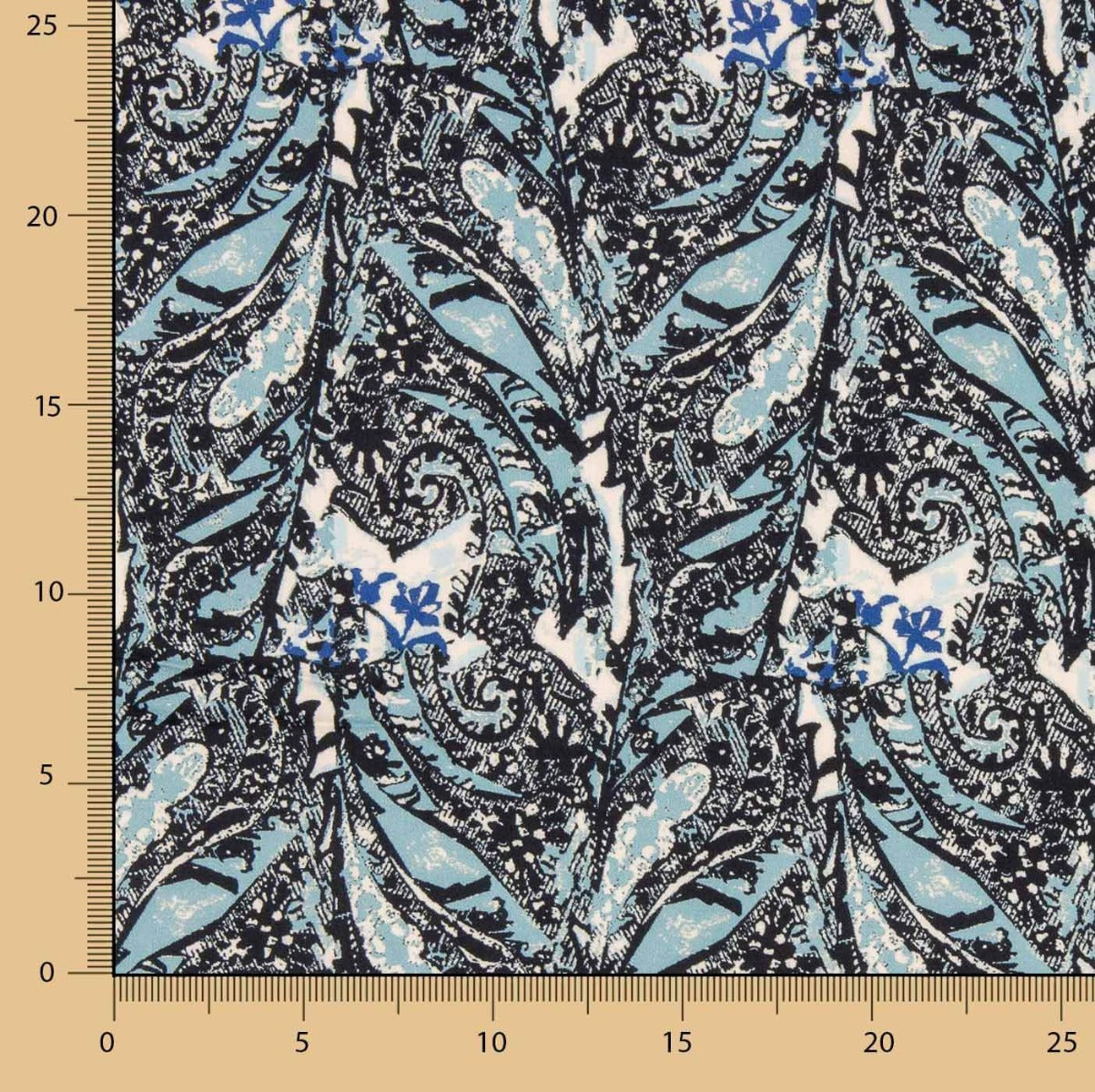 Satin Viskose Bicolour Print Bordüre - Ribes y Casals