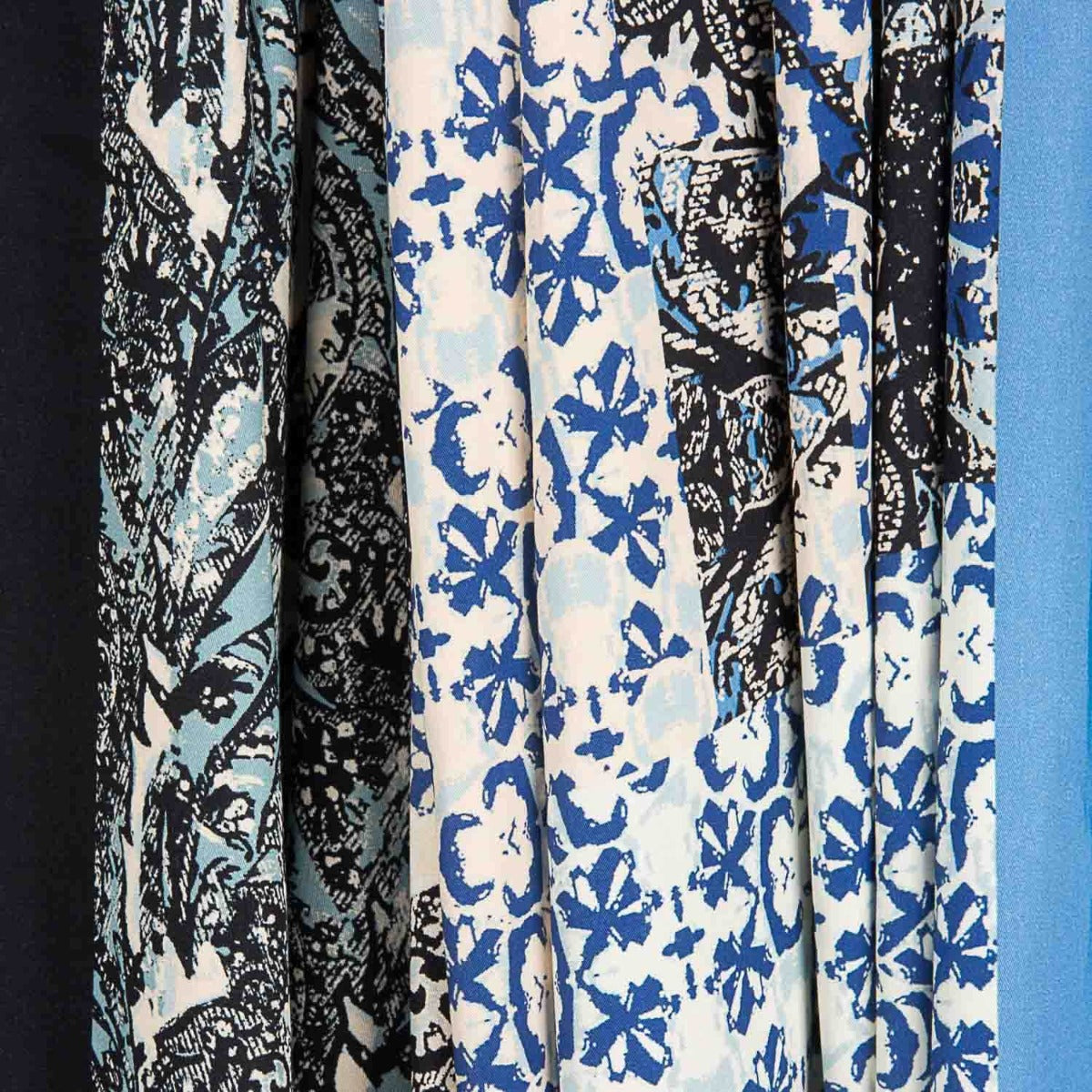 Satin Viskose Bicolour Print Bordüre - Ribes y Casals