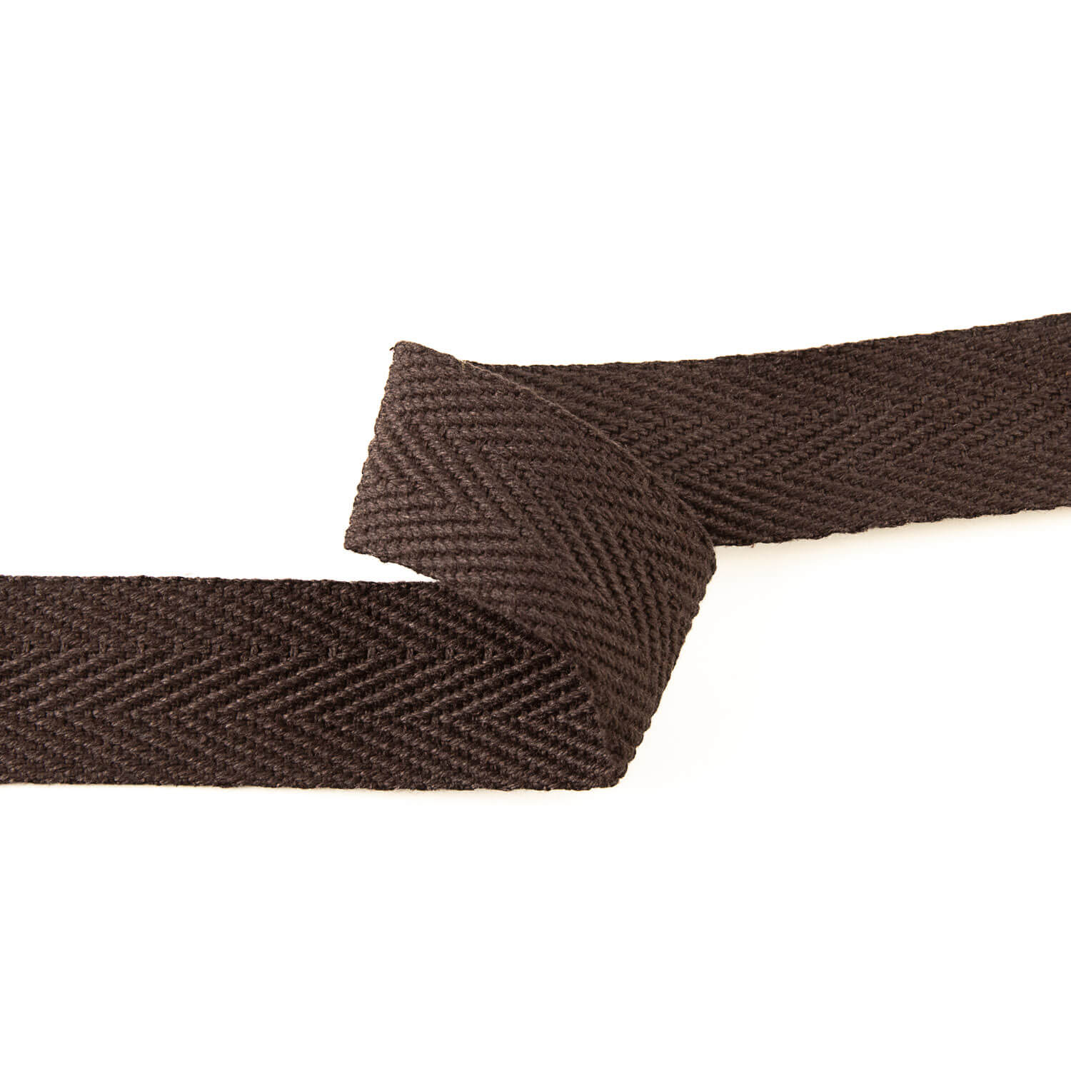 Baumwoll-Fischgrät-Band 30 mm Braun - Ribes y Casals