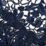 Reststück Guipure mit Blumenmuster, marineblau – verschiedene Längen x Breite 125 cm - Ribes y Casals