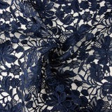 Reststück Guipure mit Blumenmuster, marineblau – verschiedene Längen x Breite 125 cm - Ribes y Casals