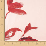 Satin Viskose Floral Aquarell Rot - Ribes y Casals