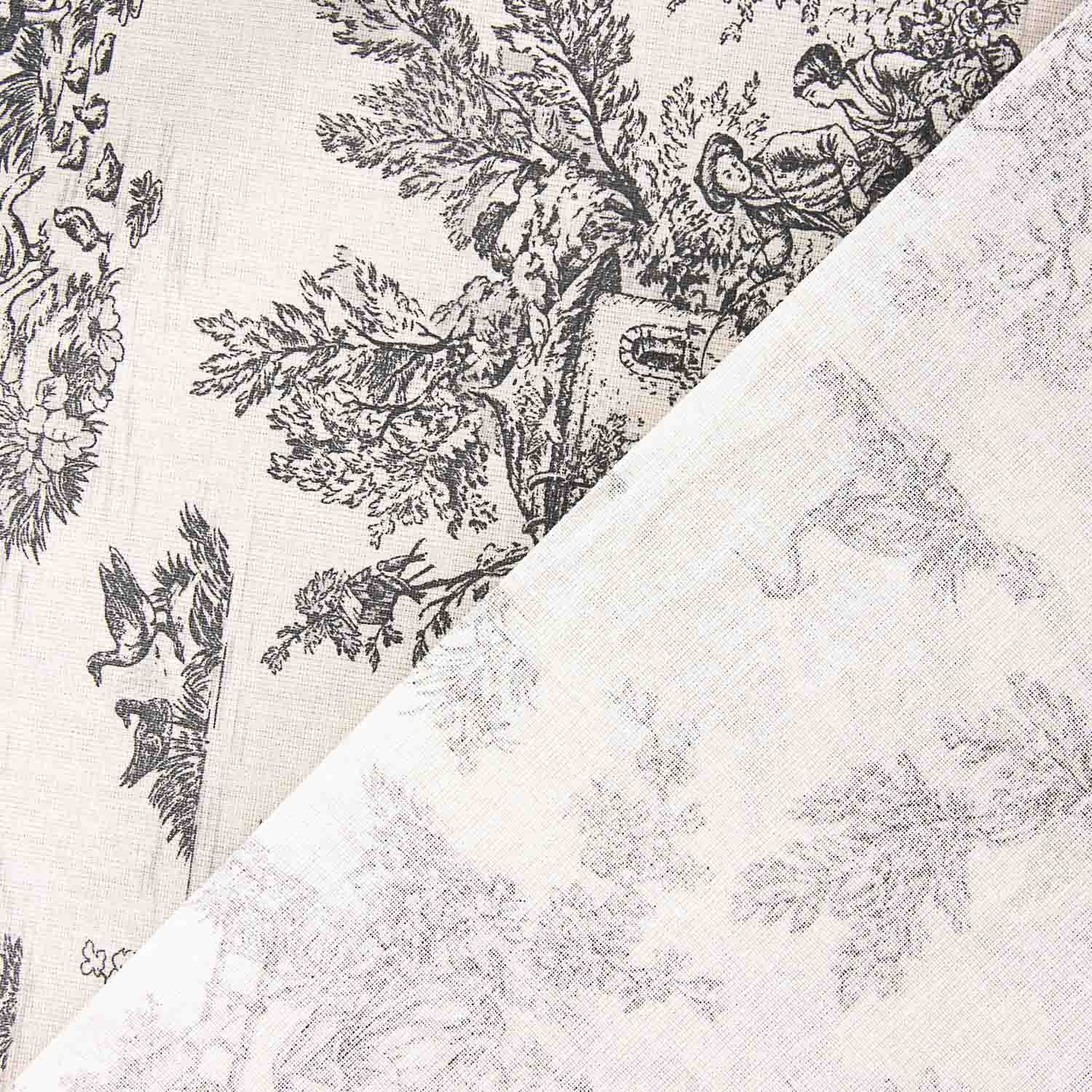 Toile de Jouy Kunstharz Baumwolle Schwarz-Weiß - Ribes y Casals
