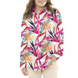 Natürlicher Seidensatin Floral Print Fuchsien - Ribes y Casals