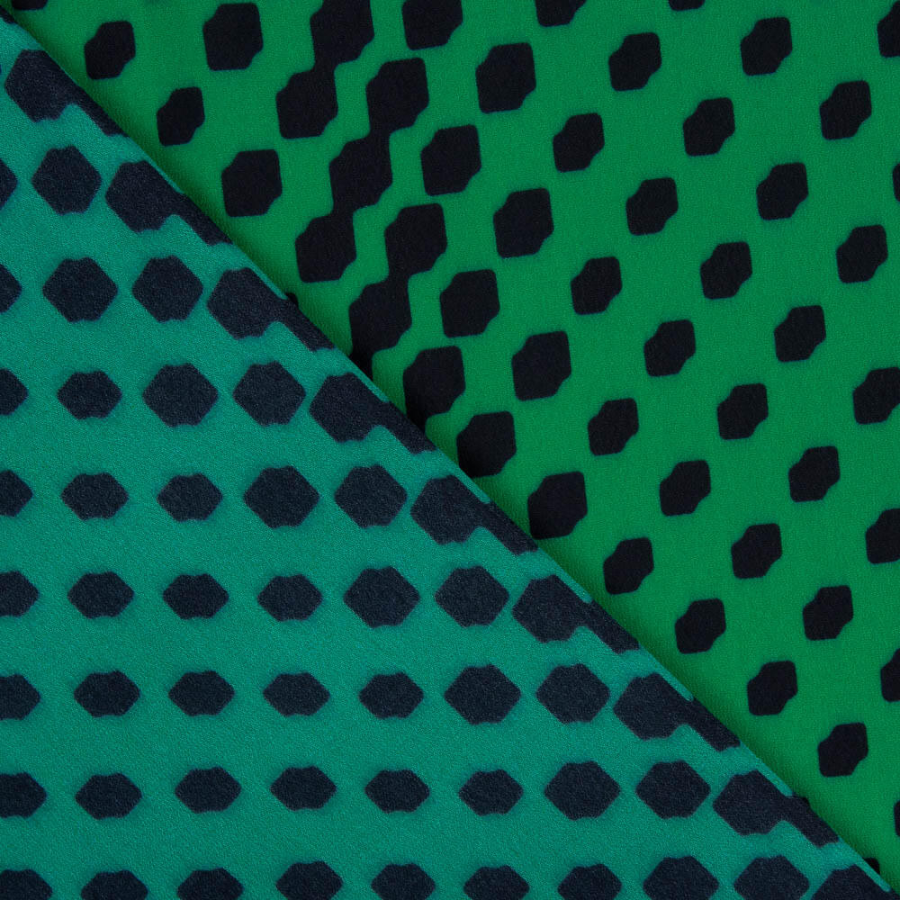 Geosmaragdgrüner Polyester-Krepp - Ribes y Casals