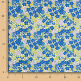 Perkal Bedruckte Blumen Blau Intensiv - Ribes y Casals