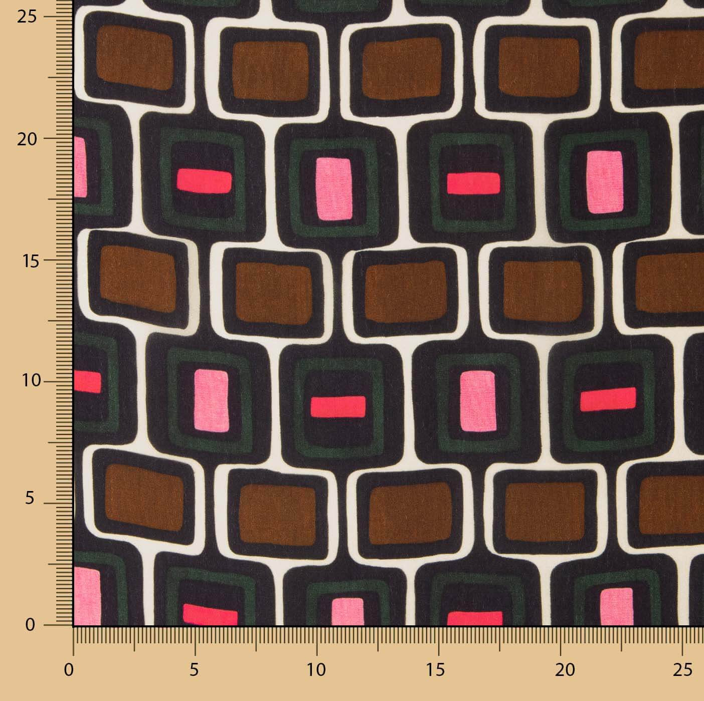 Satin Viskose Retro Geometrisch - Ribes y Casals