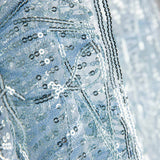 Weicher blauer Tüll mit Pailletten und Fransen - Ribes y Casals