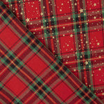 Weihnachten Tartan Popeline Goldene Sterne - Ribes y Casals