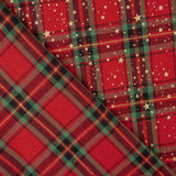 Weihnachten Tartan Popeline Goldene Sterne - Ribes y Casals