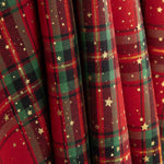 Weihnachten Tartan Popeline Goldene Sterne - Ribes y Casals