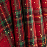 Weihnachten Tartan Popeline Goldene Sterne - Ribes y Casals