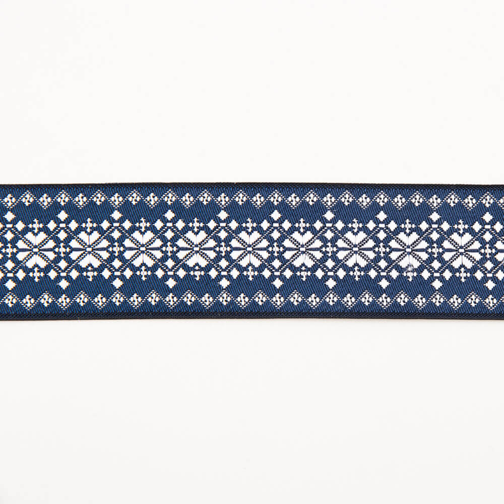 Ausgefallenes Jacquardband Marine - Ribes y Casals