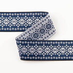 Ausgefallenes Jacquardband Marine - Ribes y Casals